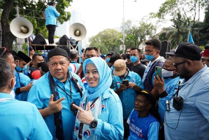 Sarah Azzahra & Fahri Hamzah Daftar KPU: Partai Gelora Siap Menang Pemilu 2024