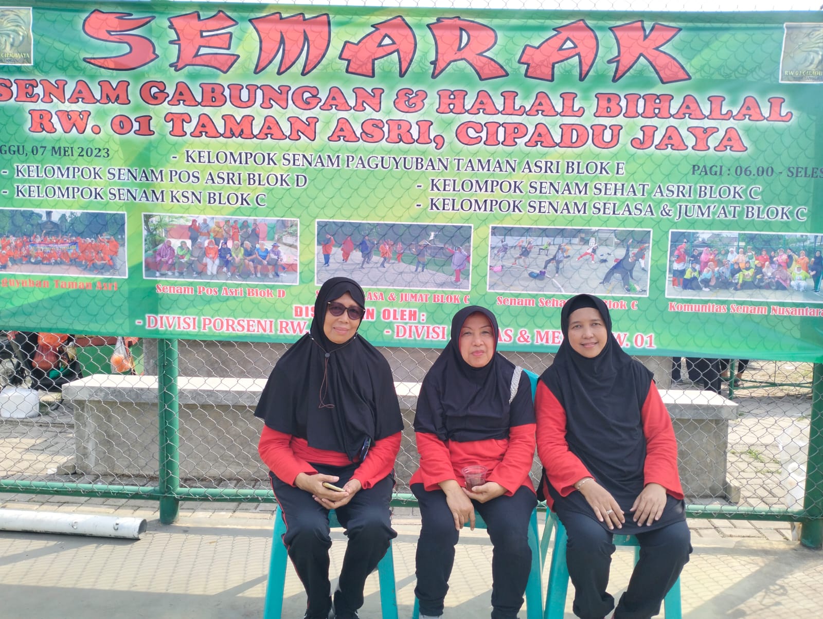 Siti Gunadi Senang Kegiatan Senam Bersama dan Halal Bihalal di RW 01 Taman Asri Cipadu Jaya Berjalan Lancar