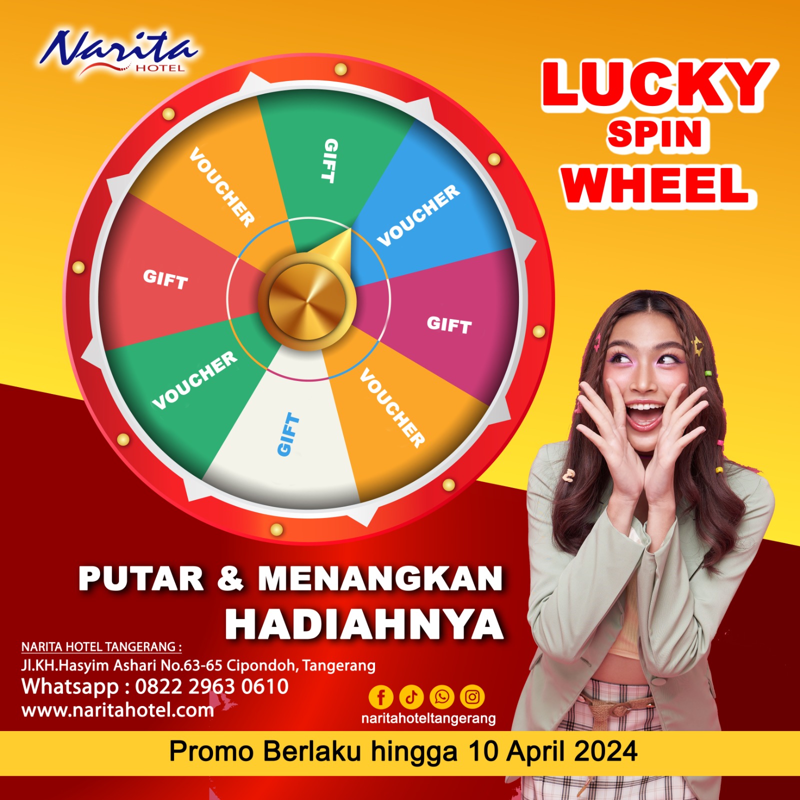 Bulan Ramadhan, Narita Hotel Tangerang Berikan Promo
Ramadhan Hampers, Ramadhan Buffet hingga Voucher Menginap Gratis
