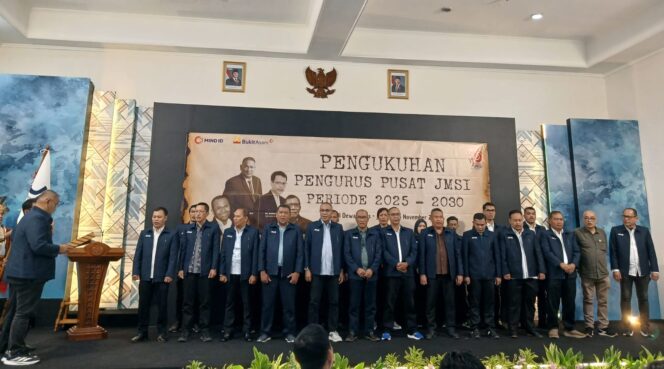 
					Suasana pengukuhan pengurus pusat JMSI periode 2025-2030.(ist)