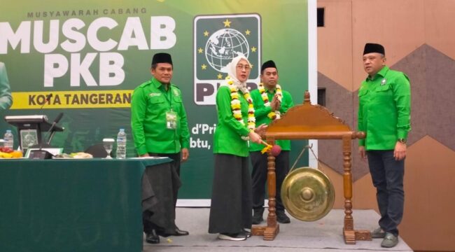 Ketua DPP PKB, Anggia Erma Rini, membuka Muscab PKB Kota Tangerang, di Prima Hotel, Cipondoh, Kota Tangerang, Banten, Sabtu 11 April 2026. (iwan)
