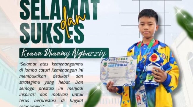Keanu Dhaumy Alghazziy, santri dari Pesantren Tahfizh Adh-Dhuhaa Kota Tangerang yang berhasil meraih prestasi di bidang catur.(ist)